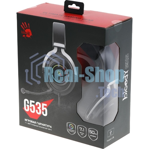 Гарнитура Bloody G535 чёрный/серебристый, проводная, подсветка