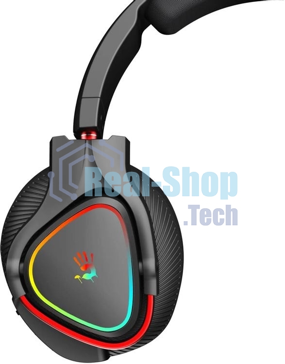 Гарнитура Bloody MR710 чёрный, беспроводная + проводная, Bluetooth, до 44 ч, подсветка