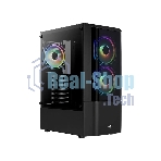 Компьютерный корпус MidTower Aerocool/Formula Quantum-G-BK-v2 черный без Б/п, ATX 3FRGb Fan on front panel