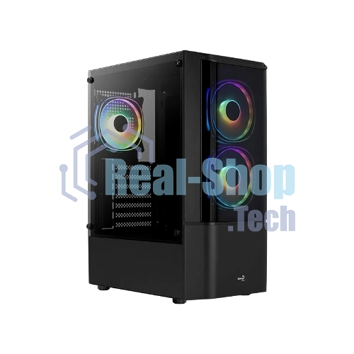 Компьютерный корпус MidTower Aerocool/Formula Quantum-G-BK-v2 черный без Б/п, ATX 3FRGb Fan on front panel