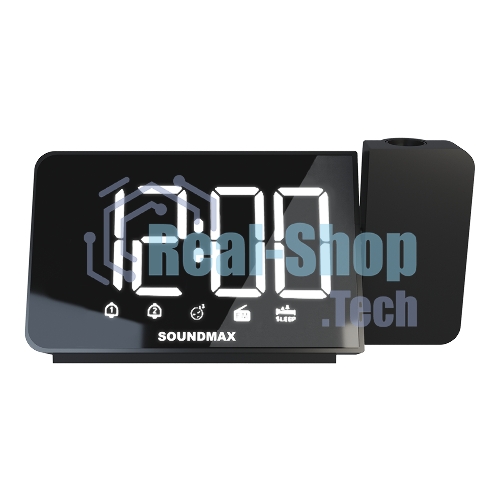Радиочасы Soundmax SM-1533(черный с белым)