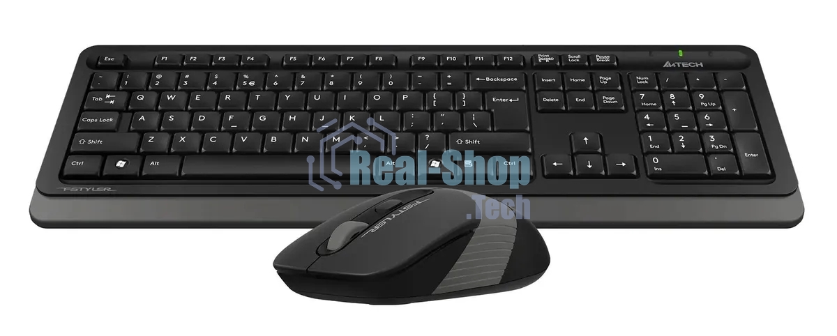 Комплект клавиатура+мышь A4Tech FStyler FG1010S беспроводной, USB, 2000 DPI, чёрный/серый