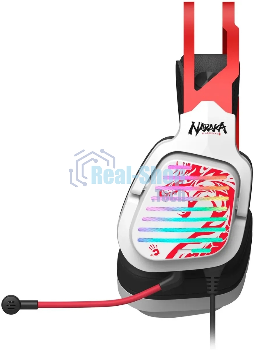 Гарнитура Bloody G560 Naraka белый/красный, проводная, подсветка