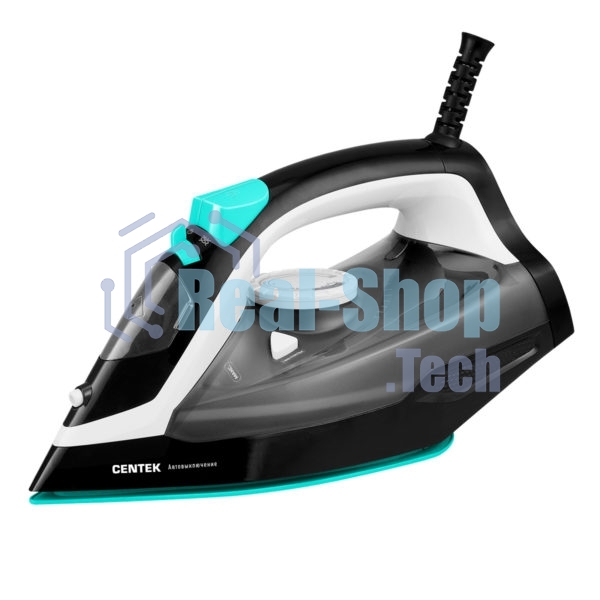 Утюг Centek CT-2314 черный/бирюзовый, 2800 Вт, 50 г/мин, 190 г/мин, 370 мл