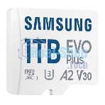 Флеш карта Samsung EVO Plus, microSDXC 1Tb, Class 10, A2, V30, UHS-I (U3), W 90 МБ/с, R 160 МБ/с, адаптер на SD