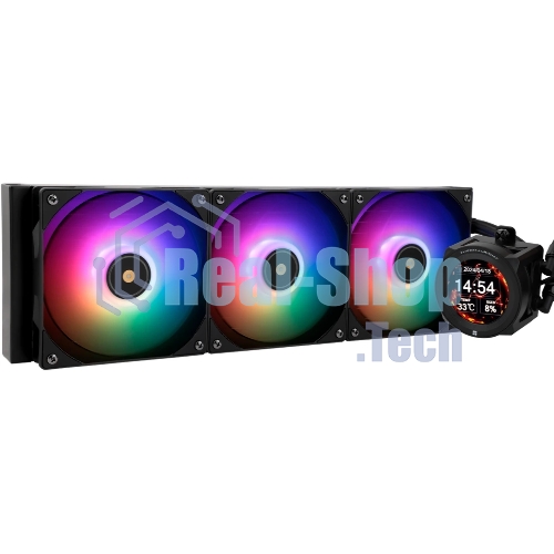 Система жидкостного охлаждения Thermalright Core Vision 360 (360mm, LED, Black, ARGB/Fans: 3x120mm, 72.37CFM, 27.7dBA, 2000RPM/Pump height 66mm, Rad thickness 27mm/S: 1700, 1200, 1851, 115X, 2011, 2066, AM5, AM4)