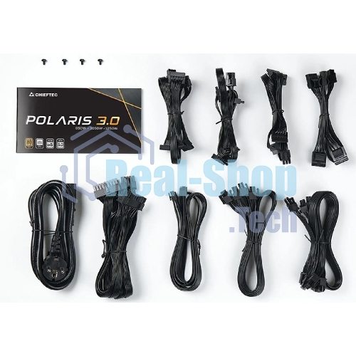 Блок питания Chieftec Polaris 3.0 PPS-1250FC-A3, 1250Вт, 80 PLUS Gold, 135мм, модульный, черный
