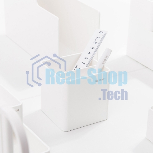 Подставка Deli ENS011белый Nusign 2 отделения для письменных принадлежностей, 84х84х86мм, белый, пластик