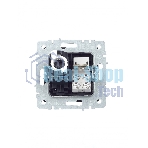 Розетка компьютерная двойная RJ11+RJ45 IEK BRITE РК/Т12-БрТБ кат.5E темная бронза