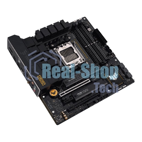 Материнская плата ASUS TUF GAMING B650M-PLUS WIFI, AM5, AMD B650, 4xDDR5, 4xSATA, 2xM.2, 1xPCIe 4.0 x16, 1xPCIe 4.0 x4, 1xDP, 1xHDMI, 1x 2.5Gb LAN, 4xUSB-A 3.2 Gen 2, 1xUSB-A 3.2 Gen 1, 1xUSB-C 3.2 Gen 2x2, 5x3.5 мм, 7.1, mATX