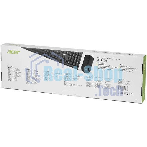 Комплект клавиатура+мышь Acer OKR120 беспроводной, USB, 1600 DPI, чёрный