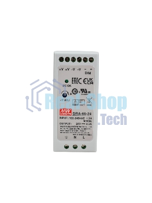 Блок питания AC-DC, 60Вт, на DIN рейку, вход 90-264В AC, 47-63Гц, 127-370В DC, выход 24В,2.5А, регулировка 24-30В, димминг 3 в 1, в кожухе