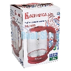 Чайник электрический ВАСИЛИСА ВА-1035 1.8 л, стекло, бордовый, 1500 Вт(12)