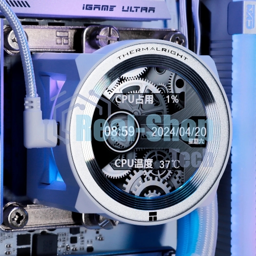 Система жидкостного охлаждения Thermalright Core Vision 360 (360mm, LED, White, ARGB/Fans: 3x120mm, 72.37CFM, 27.7dBA, 2000RPM/Pump height 66mm, Rad thickness 27mm/S: 1700, 1200, 1851, 115X, 2011, 2066, AM5, AM4)
