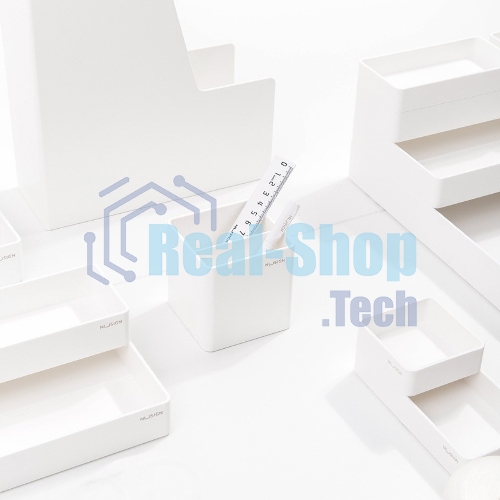 Подставка Deli ENS011белый Nusign 2 отделения для письменных принадлежностей, 84х84х86мм, белый, пластик