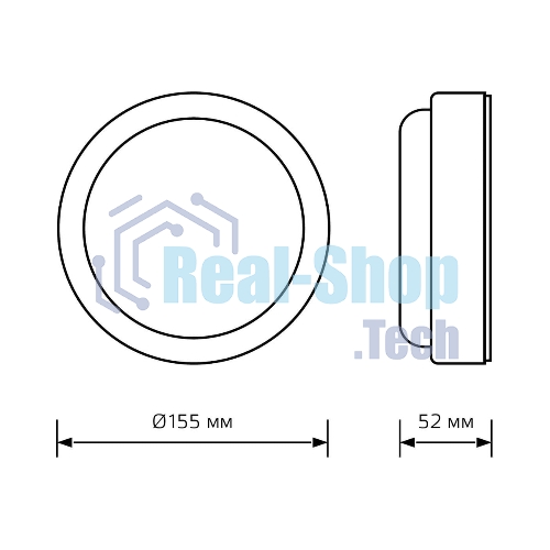 Светильник ЖКХ Gauss LITE круг 15W 1140lm 4000K 200-240V IP65 D155x52мм белый с акус сенс LED 1/40