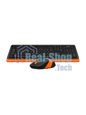 Комплект клавиатура+мышь A4Tech FStyler FG1010 беспроводной, USB, 2000 DPI, чёрный/оранжевый