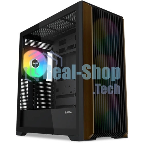 Корпус SAMA Z60, Midi-Tower, чёрный, 4 x 140 мм