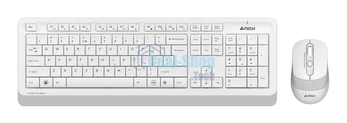 Комплект клавиатура+мышь A4Tech FStyler FG1010S беспроводной, USB, 2000 DPI, белый/серый