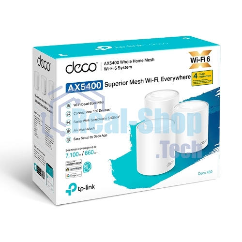 Домашняя Mesh Wi-Fi система TP-Link Deco X60(1-pack) AX5400