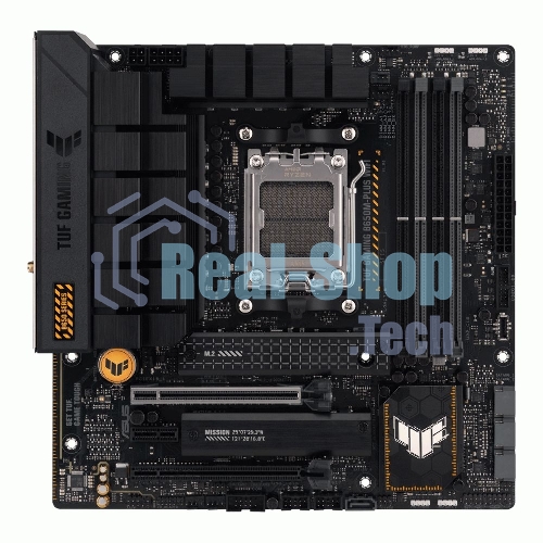 Материнская плата ASUS TUF GAMING B650M-PLUS WIFI, AM5, AMD B650, 4xDDR5, 4xSATA, 2xM.2, 1xPCIe 4.0 x16, 1xPCIe 4.0 x4, 1xDP, 1xHDMI, 1x 2.5Gb LAN, 4xUSB-A 3.2 Gen 2, 1xUSB-A 3.2 Gen 1, 1xUSB-C 3.2 Gen 2x2, 5x3.5 мм, 7.1, mATX