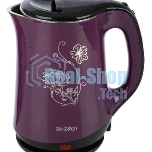 Чайник электрический Energy E-265 1.8 л,двойной корпус,фиолетовый,1500 Вт, (164127)