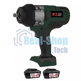 Профессиональный бесщеточный гайковерт аккумуляторный KLPRO KLSS18BHX-80 (18В, Li-ion-2шт, 8.0Ач, 800Нм, 2 скорости, подсветка,З/У,в кейсе)