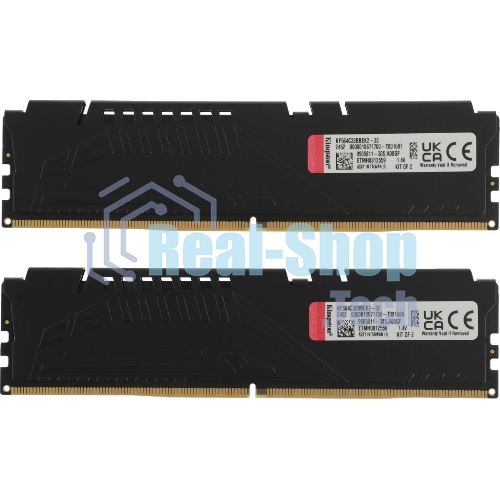 Оперативная память Kingston Fury Beast, DDR5, 32Gb (2x16Gb), 6400MHz, CL32, DIMM, с радиатором, черный