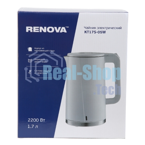 Чайник электрический Renova KT17S-05W нержавеющая сталь