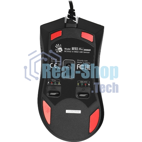 Мышь проводная A4Tech Bloody W90 Max белый/черный, 10000 dpi, USB, кнопки - 10