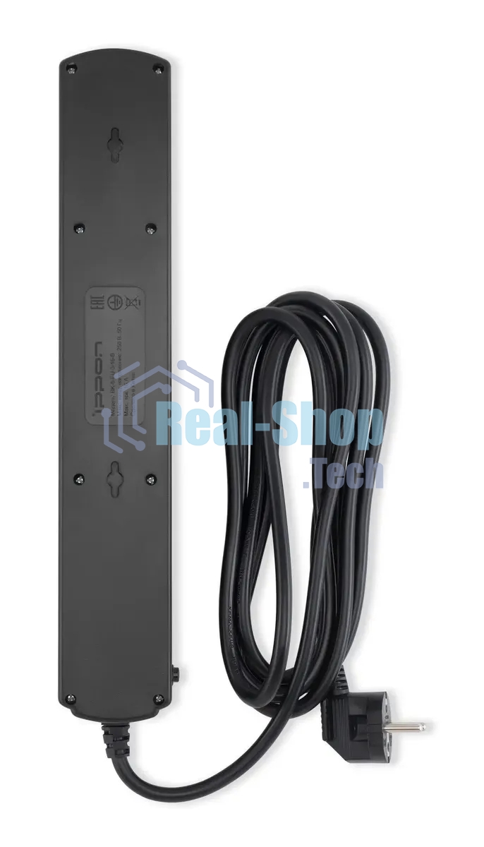 Сетевой фильтр Ippon BK-6-EU-3-16-B 3 м, 6 розеток, черный, коробка