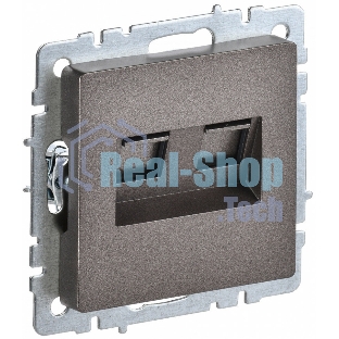Розетка компьютерная двойная RJ11+RJ45 IEK BRITE РК/Т12-БрТБ кат.5E темная бронза