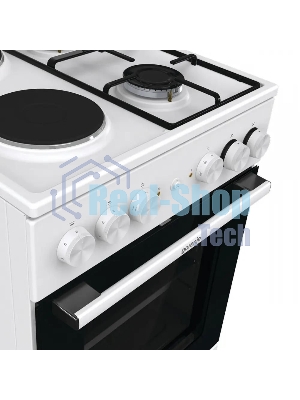 Плита комбинированная Gorenje GK5A12WG белый, конфорок 2 газовых и 2 электрических, духовка 68 л, 50 см x 85 см x 59.4 см