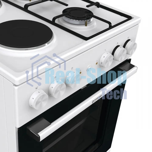Плита комбинированная Gorenje GK5A12WG белый, конфорок 2 газовых и 2 электрических, духовка 68 л, 50 см x 85 см x 59.4 см