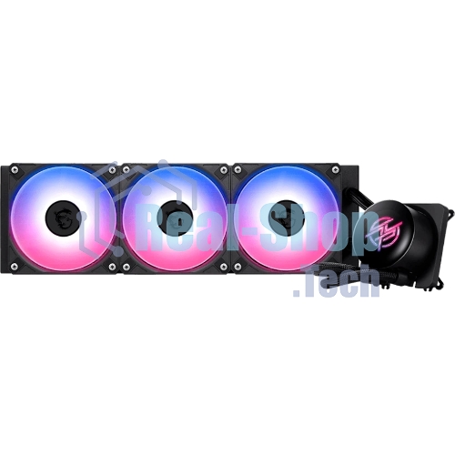 Система жидкостного охлаждения/ Water Cooling System MSI MPG CORELIQUID P13 360 (300W, 360мм, LED, Black, ARGB/ Fans: 3x120мм, 64.89CFM, 2050RPM/ Pump 20dBA, 3400RPM, Rad thickness 27мм/ S: 1851, 1700, AM5, AM4)