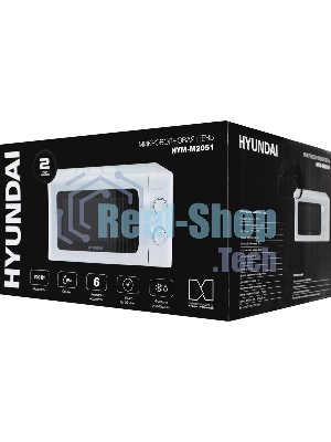 Микроволновая печь Hyundai HYM-M2051 белый, 20 л, 700 Вт, переключатели - поворотный механизм