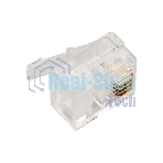 Коннектор LANMASTER TWT-PL12-6P4C/JR100, UTP кат.3 RJ12, прозрачный (упак.: 100 шт)