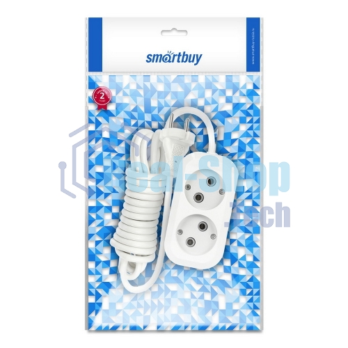 Удлинитель бытовой Smartbuy (SBE-10-2-03-N) 2 гнз х 3,0 м (10А/2.2 кВт, ПВС 2х1.0)