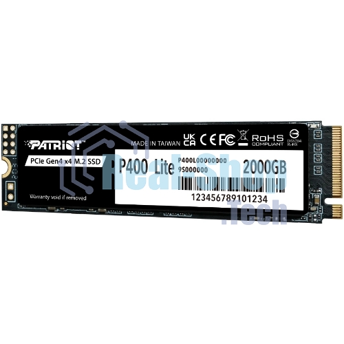 Накопитель SSD Patriot PCIe 4.0 x4 2Tb P400LP2KGM28H P400 Lite M.2 2280