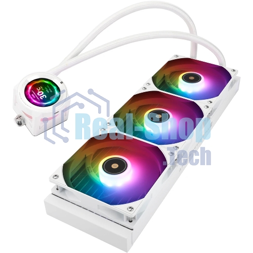 Система жидкостного охлаждения Thermalright Core Vision 360 (360mm, LED, White, ARGB/Fans: 3x120mm, 72.37CFM, 27.7dBA, 2000RPM/Pump height 66mm, Rad thickness 27mm/S: 1700, 1200, 1851, 115X, 2011, 2066, AM5, AM4)