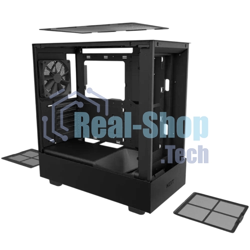 Компьютерный корпус без блока питания Case NZXT H5 Flow RGb, Midi-Tower, TG, 3x120мм RGb + 1x120мм, 1xUSB-A 3.2 + 1xUSB-C 3.2, E-ATX, ATX, mATX, mITX черный