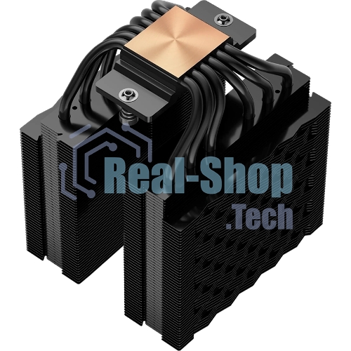 Кулер для процессора PCCooler RT620 BK (250W, 4-pin PWM, 157mm, Al/Cu, 6x6mm, 2x120mm, 73.32CFM, 34.9dBA, 2200RPM, S: 1851/1700/1200/115X, AM5/AM4, black)