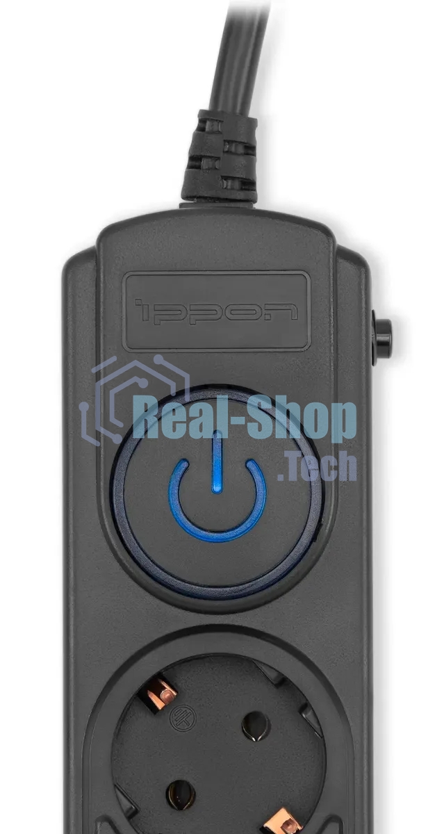 Сетевой фильтр Ippon BK-6-EU-3-16-B 3 м, 6 розеток, черный, коробка