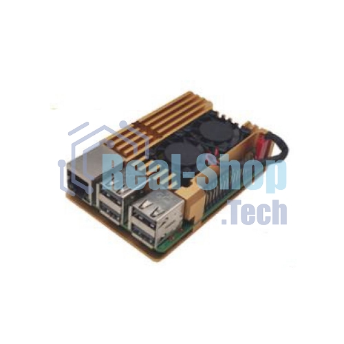 Корпус ACD Gold Metal Aluminum Case with Double Fans for Raspberry Pi 4B