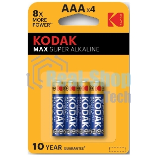 Батарейки Kodak LR03-4BL MAX SUPER Alkaline K3A-4 (40/200/32000)