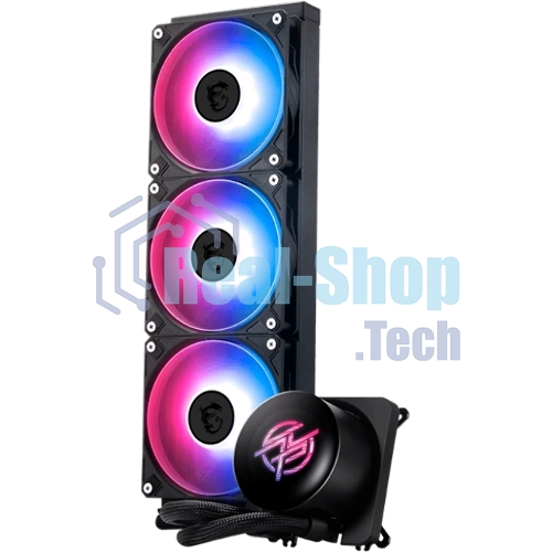 Система жидкостного охлаждения/ Water Cooling System MSI MPG CORELIQUID P13 360 (300W, 360мм, LED, Black, ARGB/ Fans: 3x120мм, 64.89CFM, 2050RPM/ Pump 20dBA, 3400RPM, Rad thickness 27мм/ S: 1851, 1700, AM5, AM4)