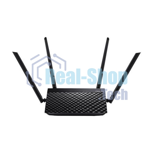 Маршрутизатор беспроводной Asus RT-AC1200 10/100BASE-TX черный (Dual Band)