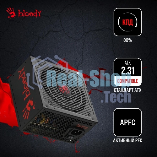 Блок питания Bloody BD-PS700W, 700Вт, 80 PLUS WHITE, 120мм, черный