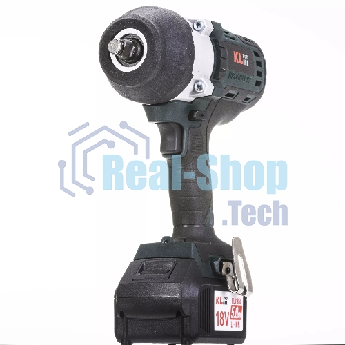 Профессиональный бесщеточный гайковерт аккумуляторный KLPRO KLSS18BHX-50 (18В, Li-ion-2шт, 5.0Ач, 800Нм, 2 скорости, подсветка,З/У,в кейсе)
