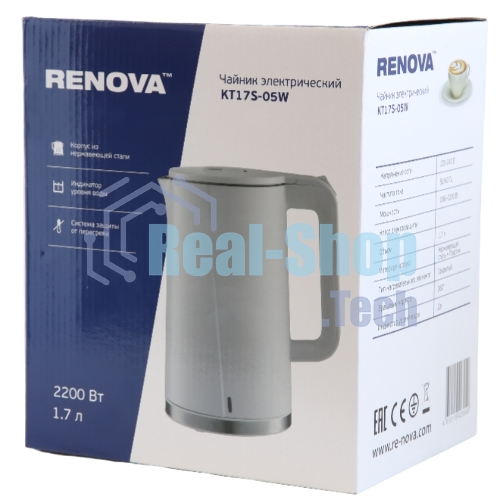 Чайник электрический Renova KT17S-05W нержавеющая сталь